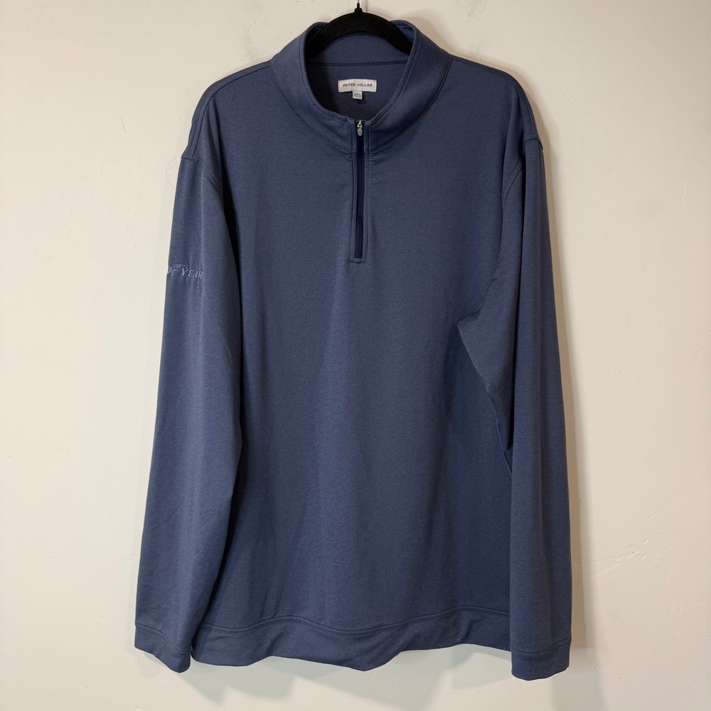 Peter Millar Mens 1/4 Zip Pullover 3XL Navy Goodyear Crown Sport ME0EK40B